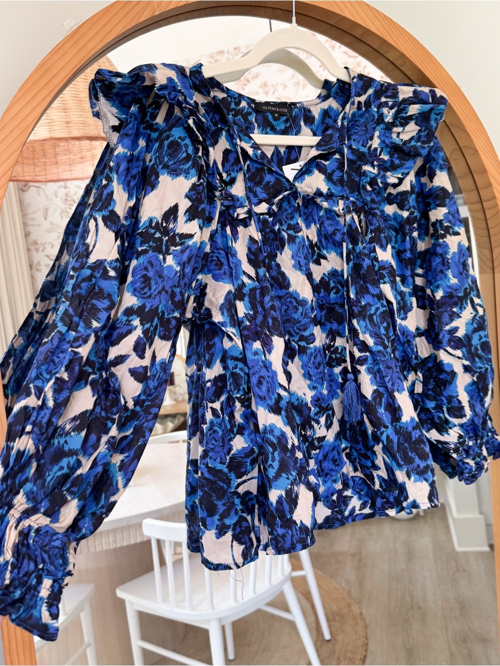Blue Floral Blouse